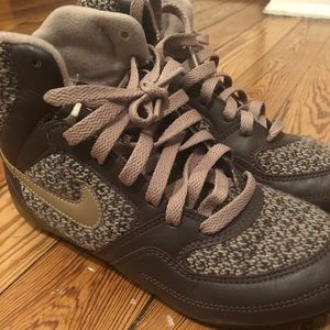 Nike wrestling trainers with tweed